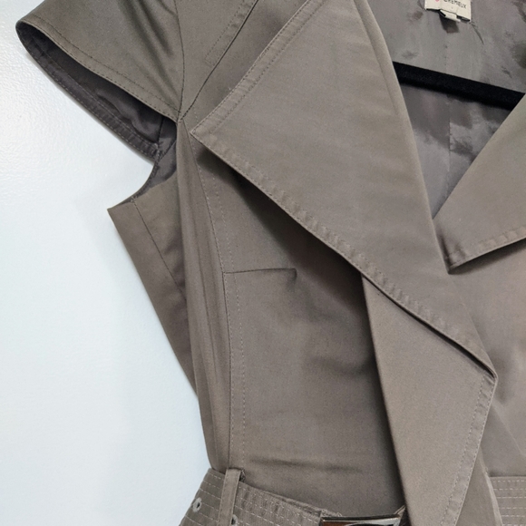 CREMIEUX Khaki Tan Brown Short Sleeve Belted Dress - Picture 3 of 11